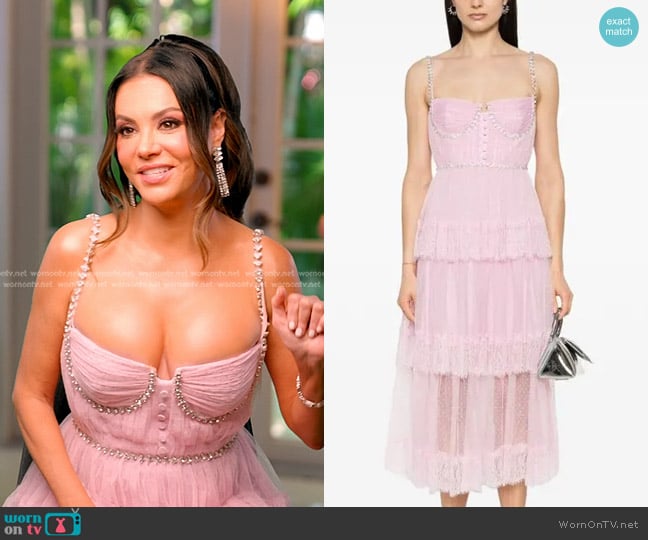 Self Portrait Floral-lace Midi Dress worn by Adriana de Moura (Adriana de Moura) on The Real Housewives of Miami