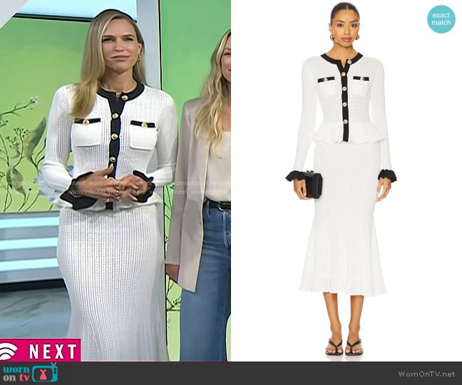 Self Portrait Knit Contrast Midi Dress worn by Sara Foster on Today