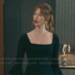 Shae’s black square-neckline dress on Matlock