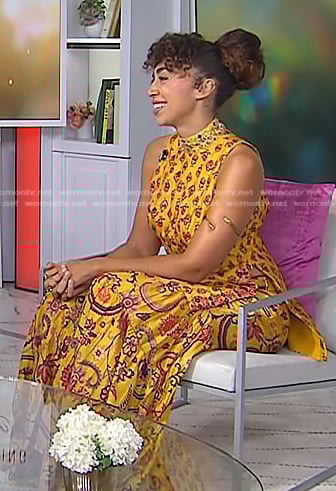 Shan Boodram’s yellow print top and pants on Today