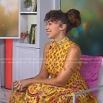 Shan Boodram’s yellow print top and pants on Today
