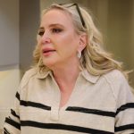 Shannon’s striped v-neck sweater on The Real Housewives of Orange County