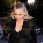 Shannon’s black embellished fringe blazer on The Real Housewives of Orange County