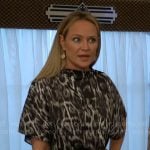 Sharon’s grey leopard print dress on The Young and the Restless