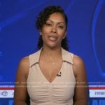 Shirleen’s beige ruched dress on Good Morning America