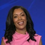 Shirleen’s pink ruched dress on Good Morning America