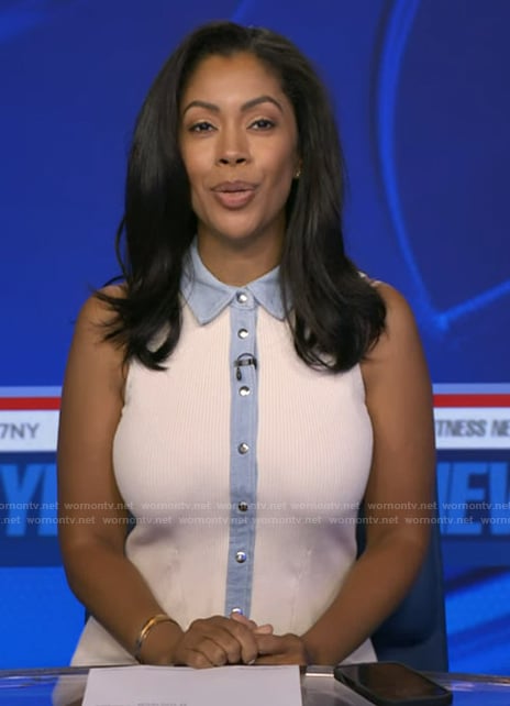 Shirleen's denim trim dress on Good Morning America