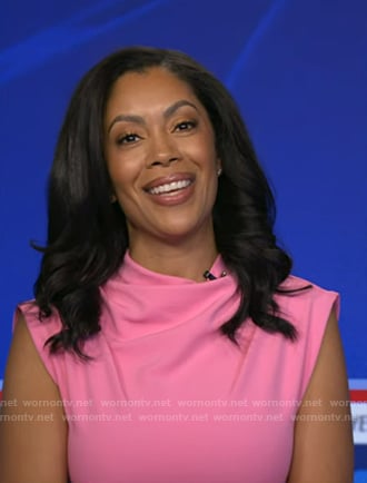 Shirleen's pink ruched dress on Good Morning America