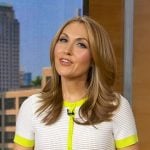 Lori’s white contrast trim short sleeve cardigan on Good Morning America