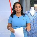 Laura’s blue short sleeve sheath dress on Today