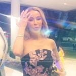 Lisa’s floral embroidered strapless gown on The Real Housewives of Miami