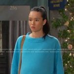 Sophia’s blue sweater on Days of our Lives