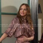 Stephanie’s snake print shirtdress on Days of our Lives