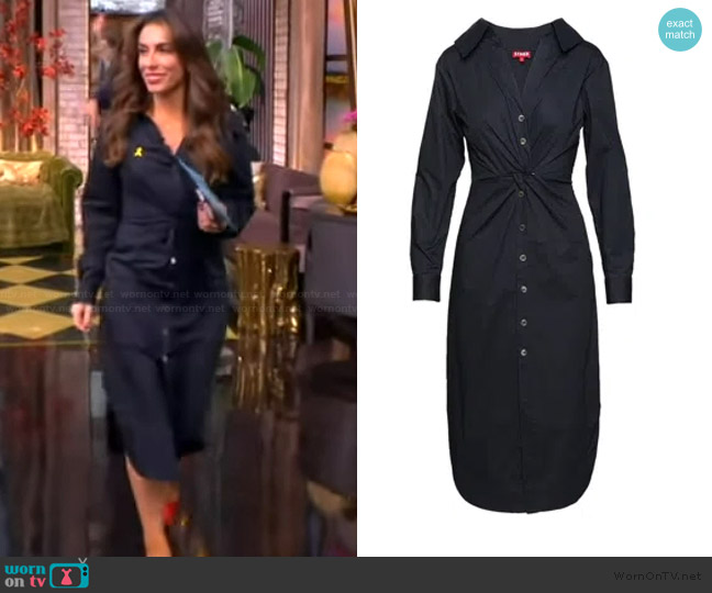 Staud Clea twisted midi shirtdress worn by Alyssa Farah Griffin on The View
