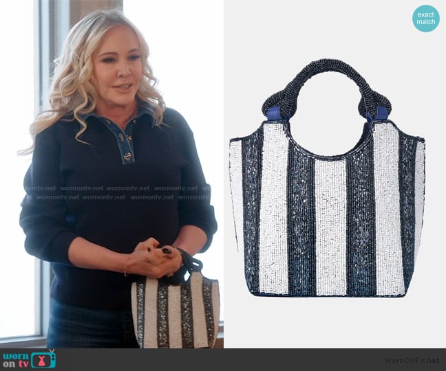 Staud Cote Beaded Bag worn by Shannon Beador on The Real Housewives of Orange County