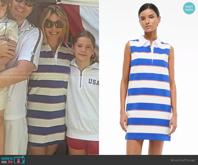 Staud Julius Mini Dress in Yacht Rugby Stripe worn by Jenna Bush Hager on Today