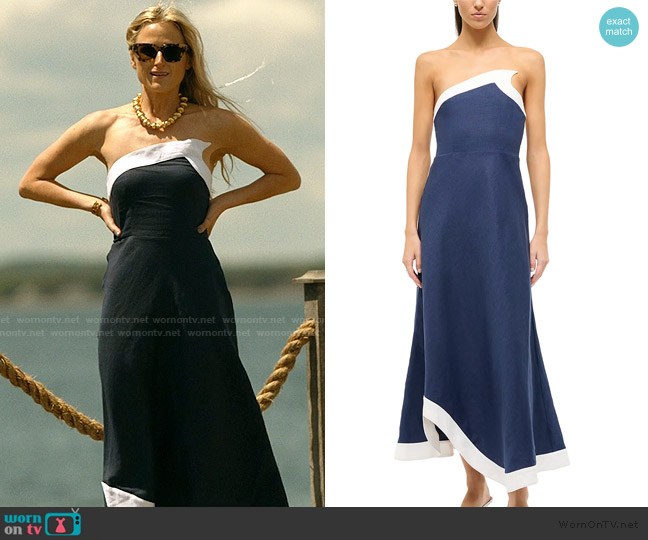 Staud Sirani Linen Dress worn by Caroline Sinclair (Mamie Gummer) on We Were Liars