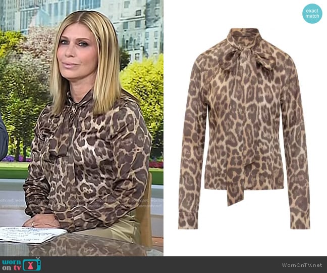 Stella McCartney Leopard-print Blouse in Brown worn by Jill Martin on Today