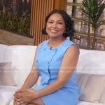 Stephanie’s blue double breasted mini dress on Good Morning America