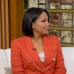 Stephanie’s orange double breasted blazer on Good Morning America