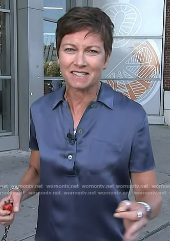 Stephanie's blue satin polo on Today