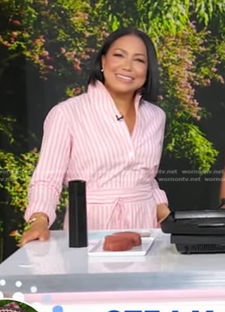 Stephanie's pink stripe shirtdress on Good Morning America