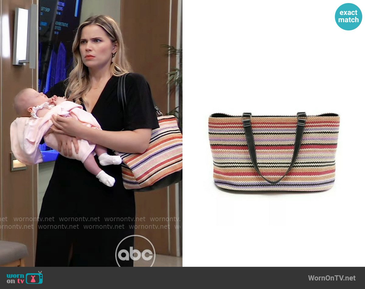 Steve Madden Nettie Tote Bag worn by Sasha Gilmore (Sofia Mattsson) on General Hospital