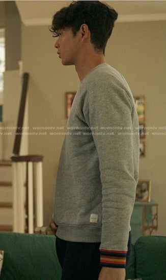 Steve's grey sweatshirt with stripe cuff on The Summer I Turned Pretty