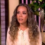 Sunny’s yellow ruffle neck blouse on The View
