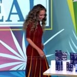 Sunny’s maroon multicolored stripe shirtdress on The View