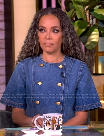Sunny's double breasted denim jacket on The View