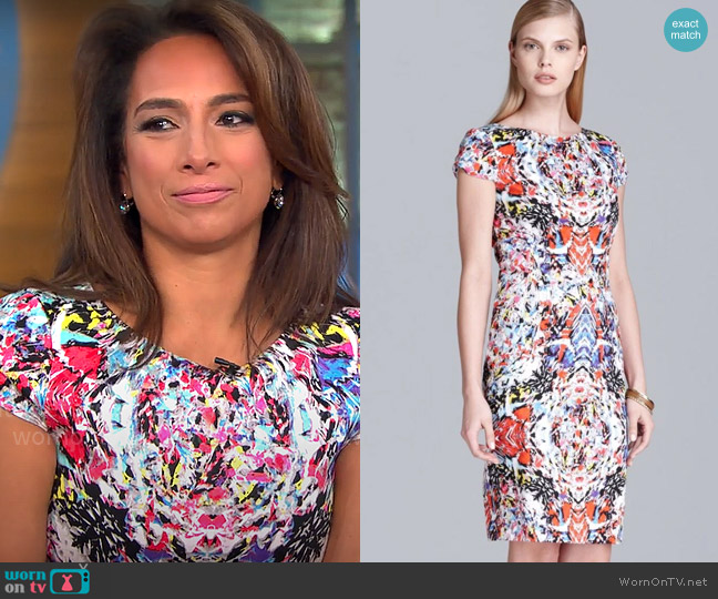 T Tahari Skyler Dress worn by Michelle Miller on CBS Mornings