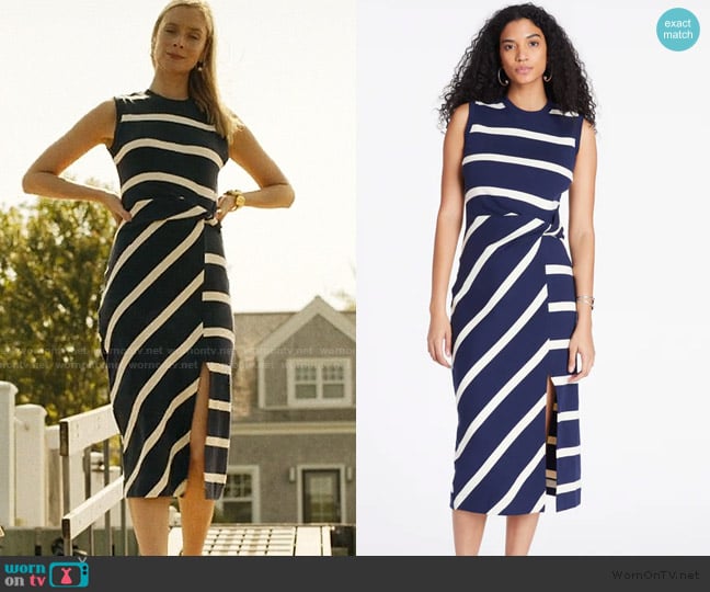 Tanya Taylor Sleeveless Stripe Dress worn by Penelope Sinclair (Caitlin Fitzgerald) on We Were Liars