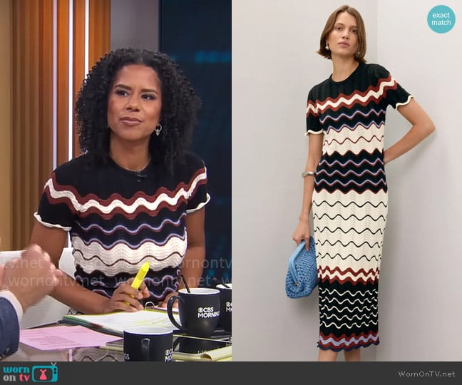 Tanya Taylor Leighton Knit Dress worn by Adriana Diaz on CBS Mornings