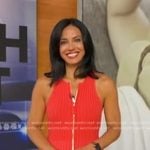 Tara’s red ribbed zip dress on Good Morning America