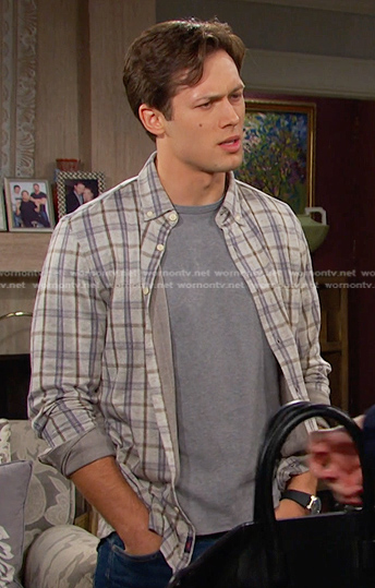 Tate’s grey plaid shirt on Days of our Lives