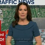 Heather’s teal folded neck dress on Good Morning America