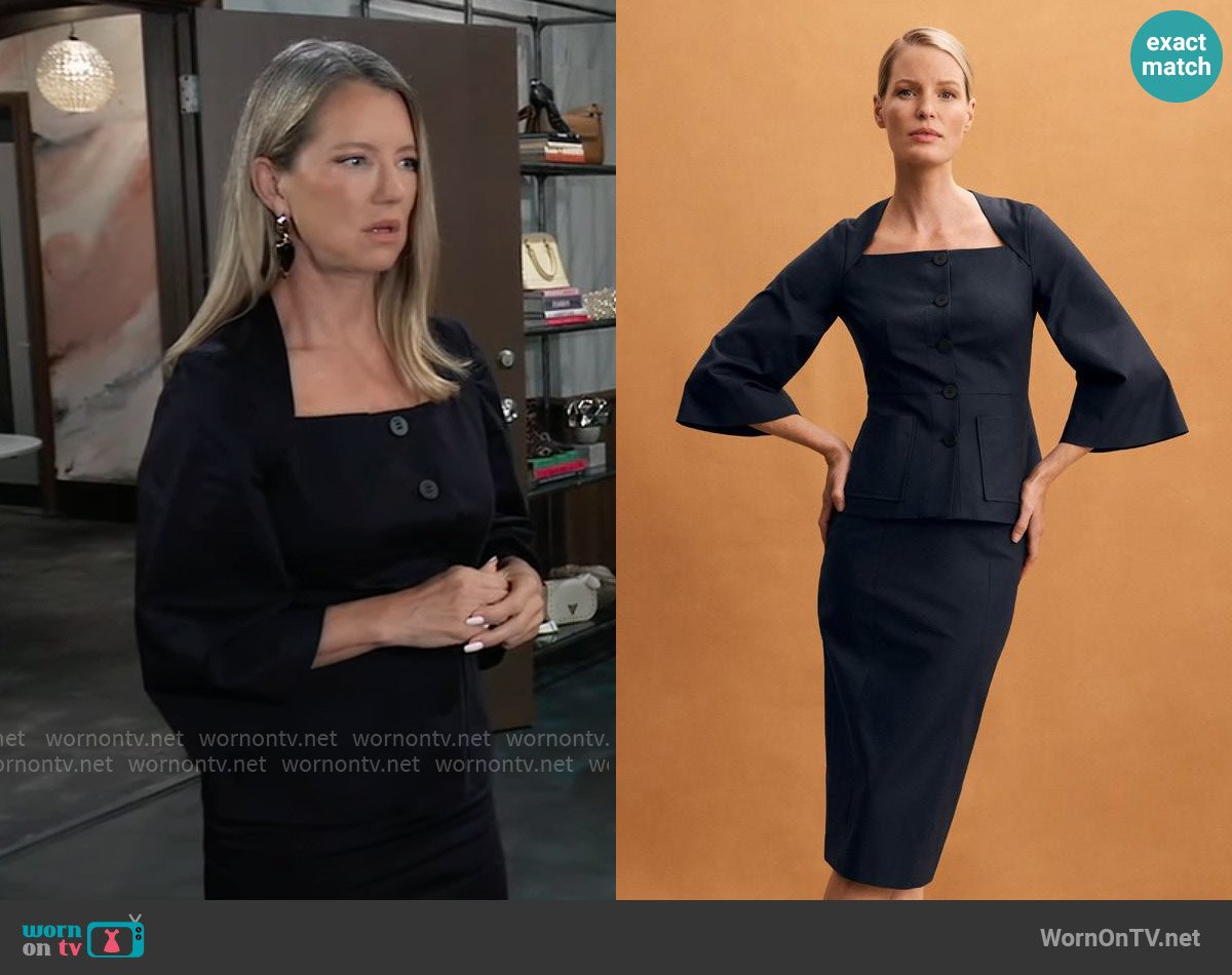 The Fold London Nemia Jacket worn by Nina Reeves (Cynthia Watros) on General Hospital