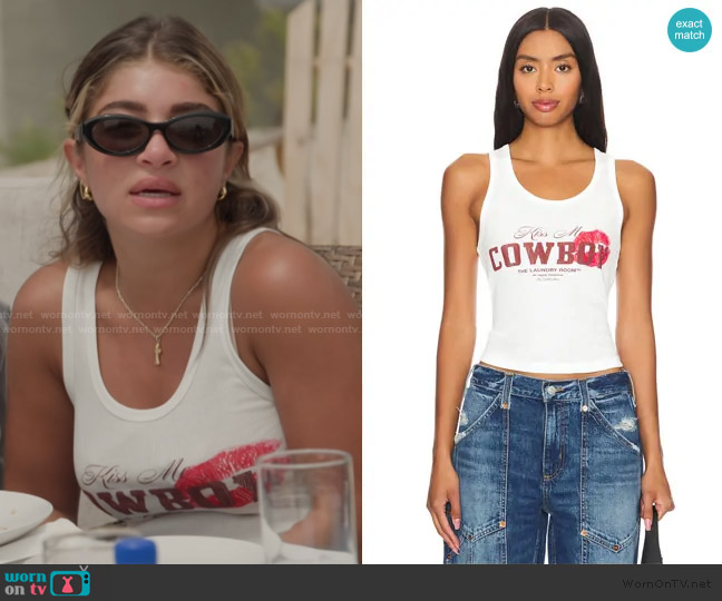 The Laundry Room Kiss Me Cowboy Rib Tank worn by Gia Giudice on Next Gen NYC