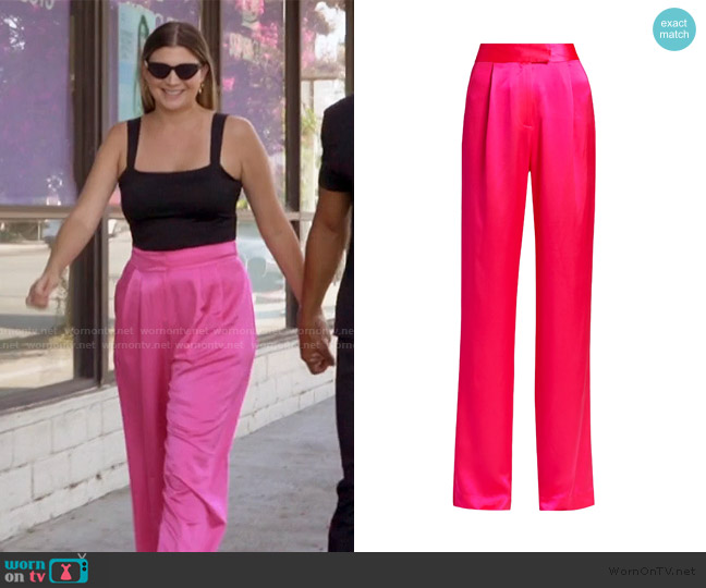 The Sei Wide-Leg Silk Trousers worn by Janet Caperna on The Valley