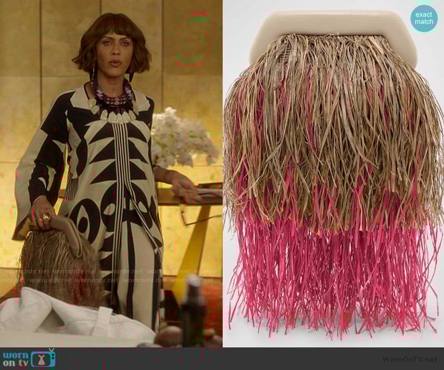 Themoire Straw Fringe Bag worn by Lisa Todd Wexley (Nicole Ari Parker) on And Just Like That
