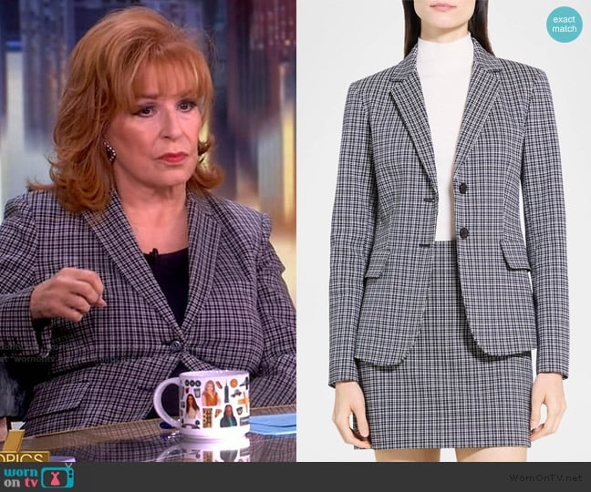 Theory Carissa Plaid Slim-Fit Blazer worn by Joy Behar on The View