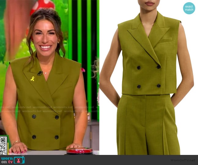 Theory Double Breasted Crop Vest worn by Alyssa Farah Griffin on The View