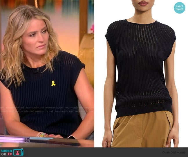 Theory Easy Vest worn by Sara Haines on The View