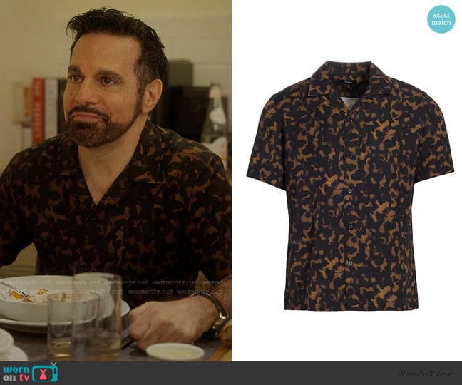 Theory Irving Tortoise Short Sleeve Button Down Shirt worn by Anthony (Mario Cantone) on And Just Like That