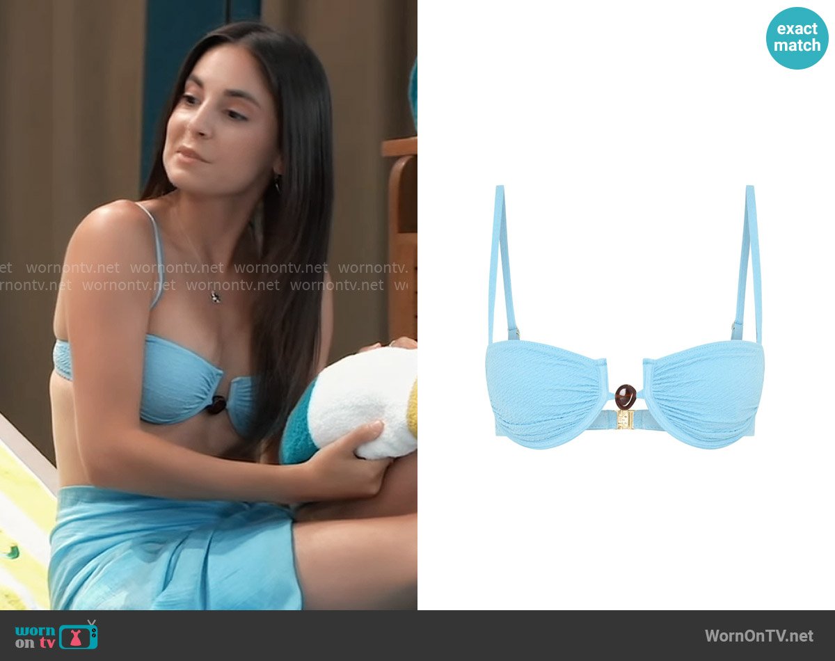 TJ Swim Dawn Top in Malibu worn by Molly Lansing-Davis (Kristen Vaganos) on General Hospital