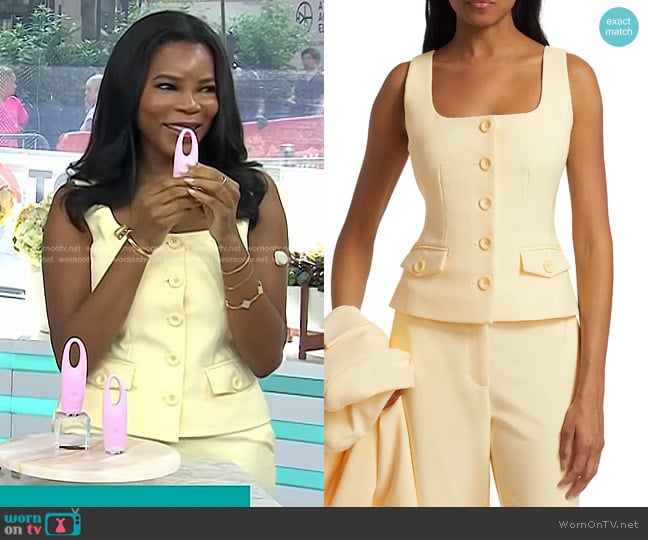 Toccin Georgia Vest Top in Butter worn by Dr. Michelle Henry on Today
