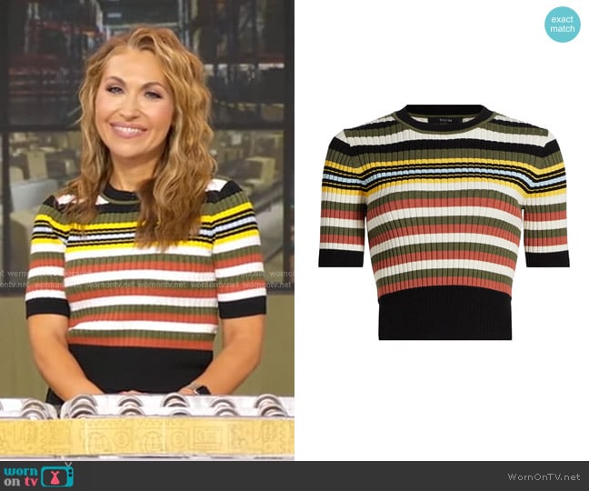 Toccin Nyla Short Sleeve Sweater worn by Lori Bergamotto on Good Morning America
