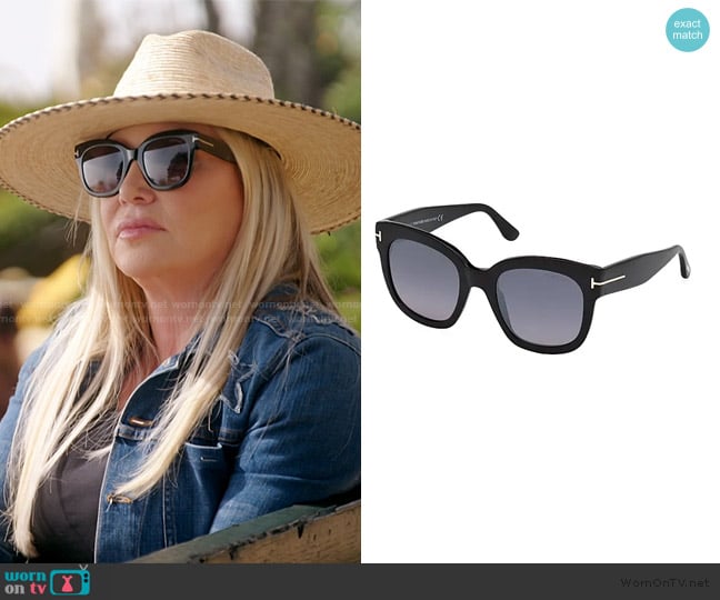Tom Ford Beatrix 52MM Polarized Lens Square Sunglasses worn by Shannon Beador on The Real Housewives of Orange County