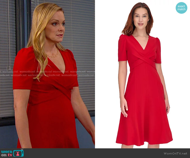 Tommy Hilfiger Crisscross Fit & Flare Dress worn by Belle Brady (Martha Madison) on Days of our Lives